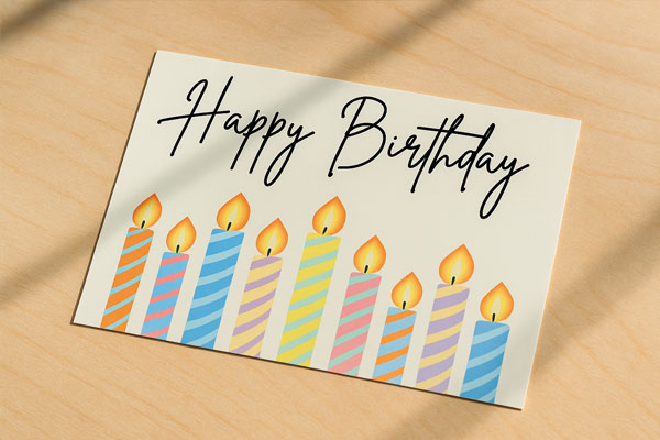 Happy Birthday (Candles) A6 Postcard