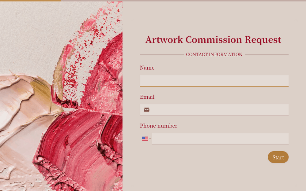 Artwork Commission Request Form template preview