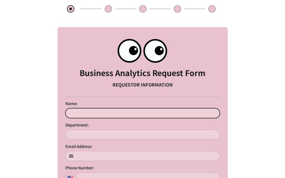 Business Analytics Request Form template preview