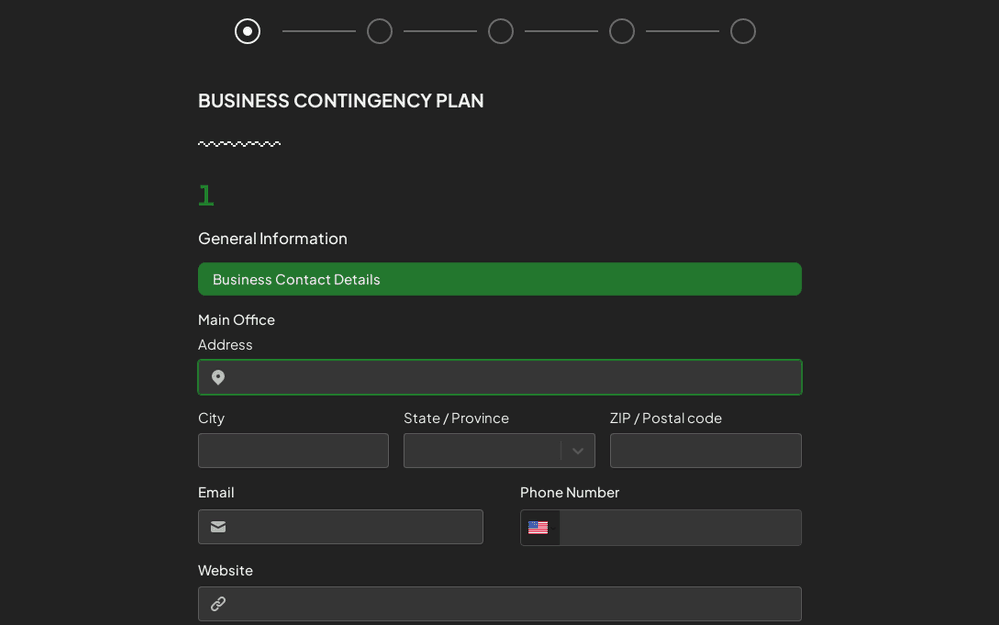 Business Contingency Plan Form template preview