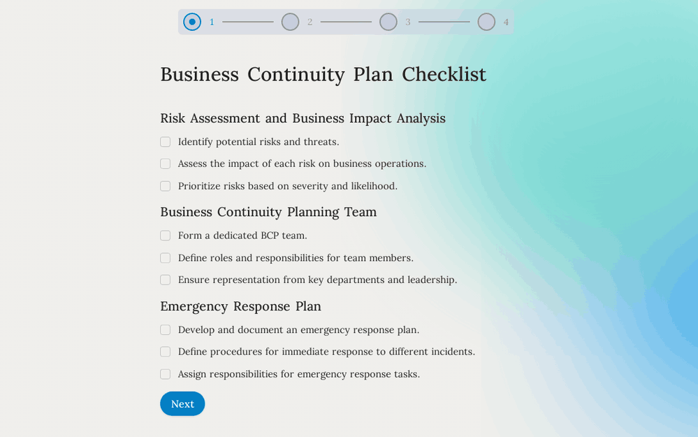 Business Continuity Plan Checklist template preview