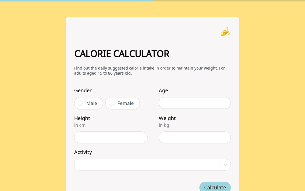 Calculadora de calorías template preview