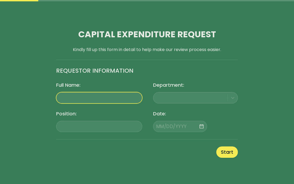 Capital Expenditure Request Form template preview