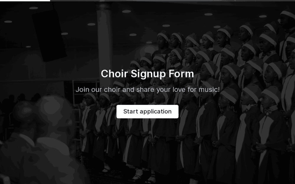 Choir Signup Form template preview