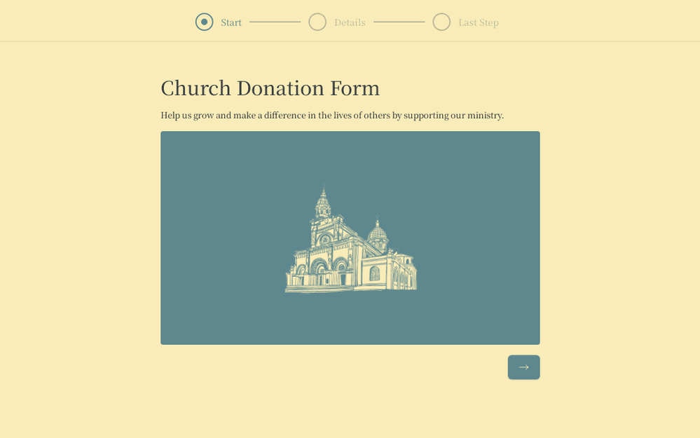 Modelo de formulario de donación a la iglesia template preview