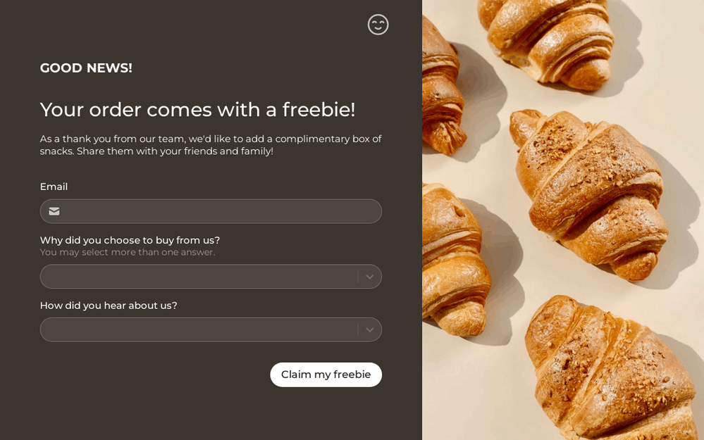 Claim Your Freebie Form template preview
