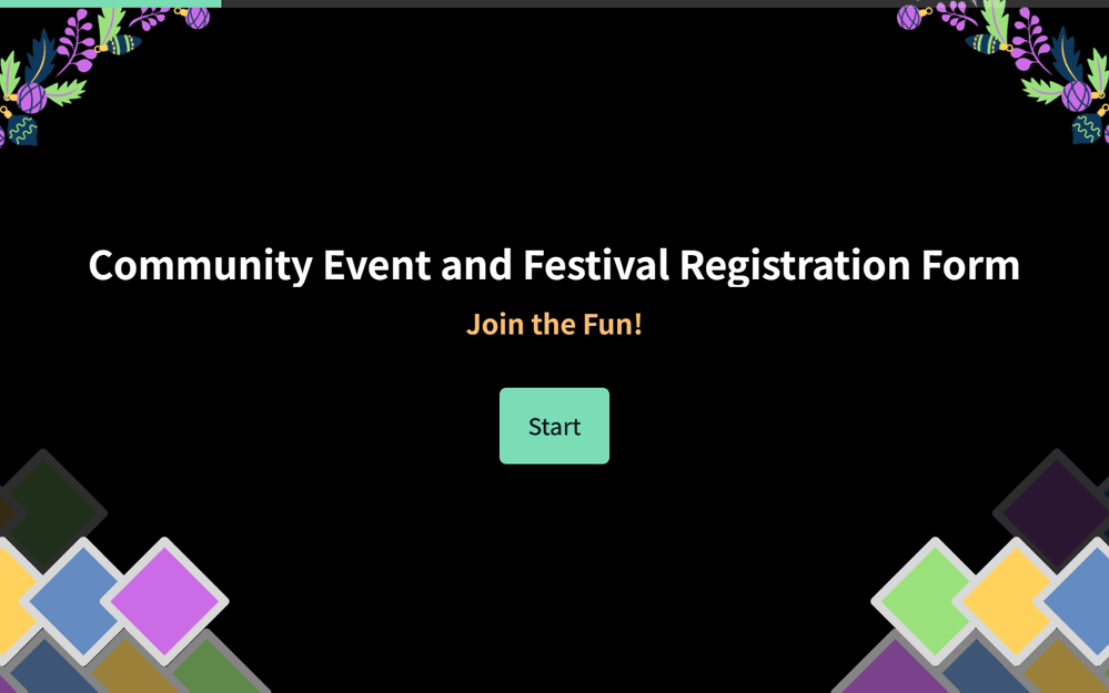 Formulario de registro de eventos comunitarios y festivales template preview