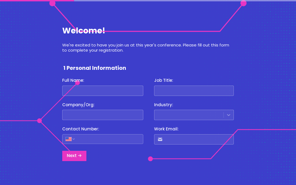 Conference Registration Form template preview