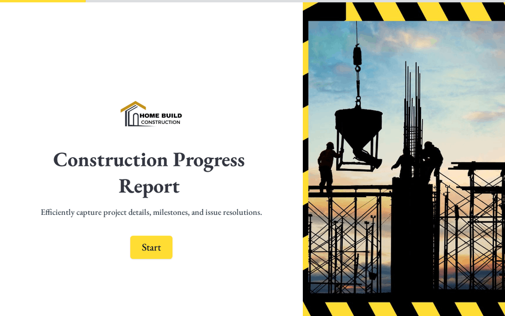 Rapport d'avancement des travaux de construction template preview