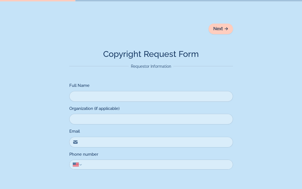 Copyright Request Form Template template preview