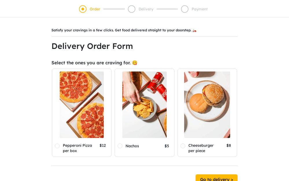 Delivery Form template preview