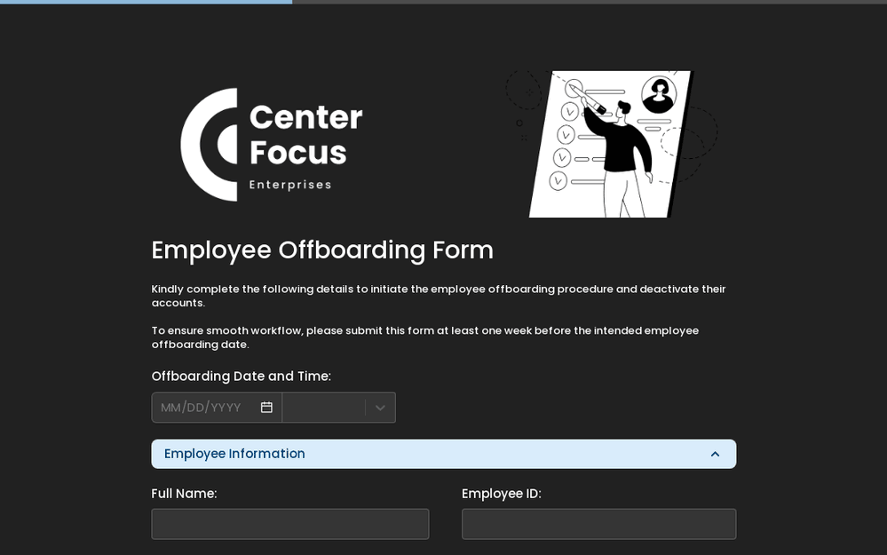 Employee Offboarding Form template preview