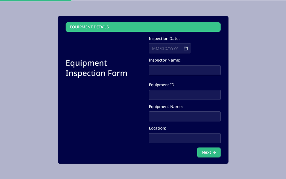 Equipment Inspection Form template preview