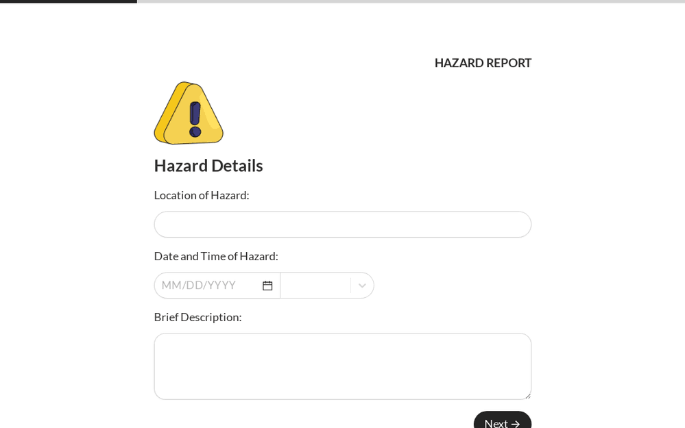 Hazard Report Form template preview