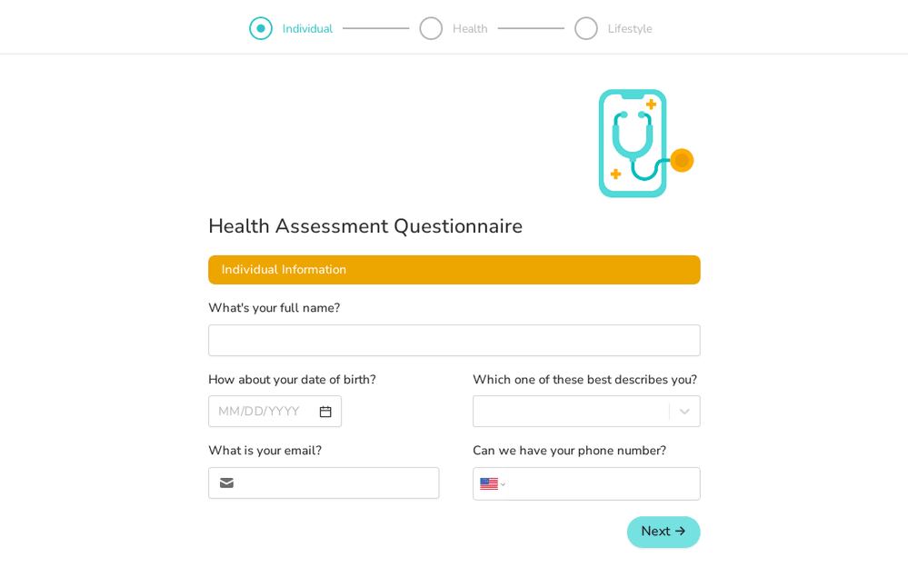 Modèle de questionnaire d'évaluation de la santé template preview