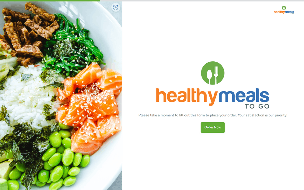 Healthy Meal Order Form template preview