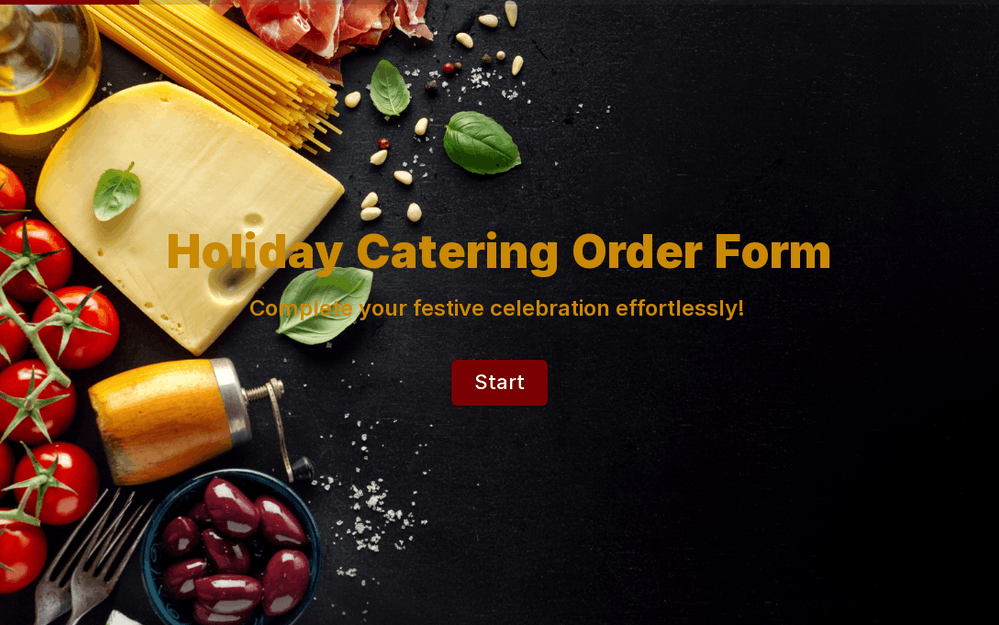 Holiday Catering Order Form template preview