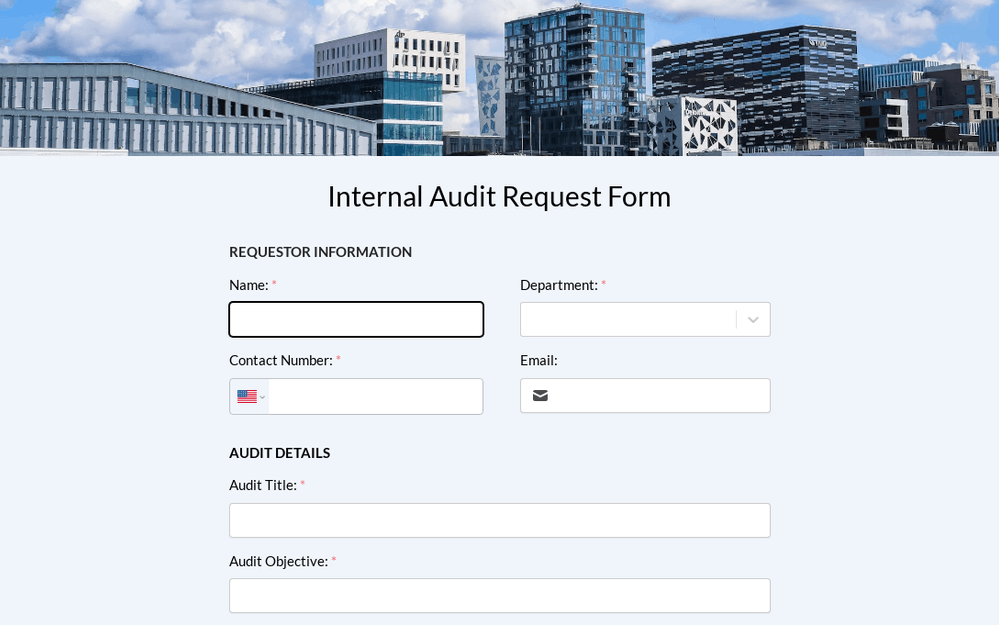 Formulaire de demande d'audit interne template preview