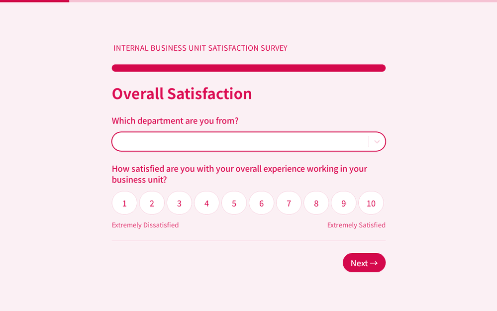 Internal Business Unit Satisfaction Survey template preview