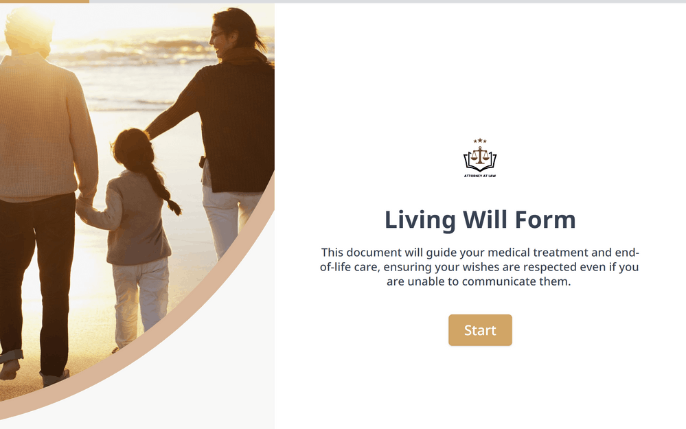 Living Will Form template preview