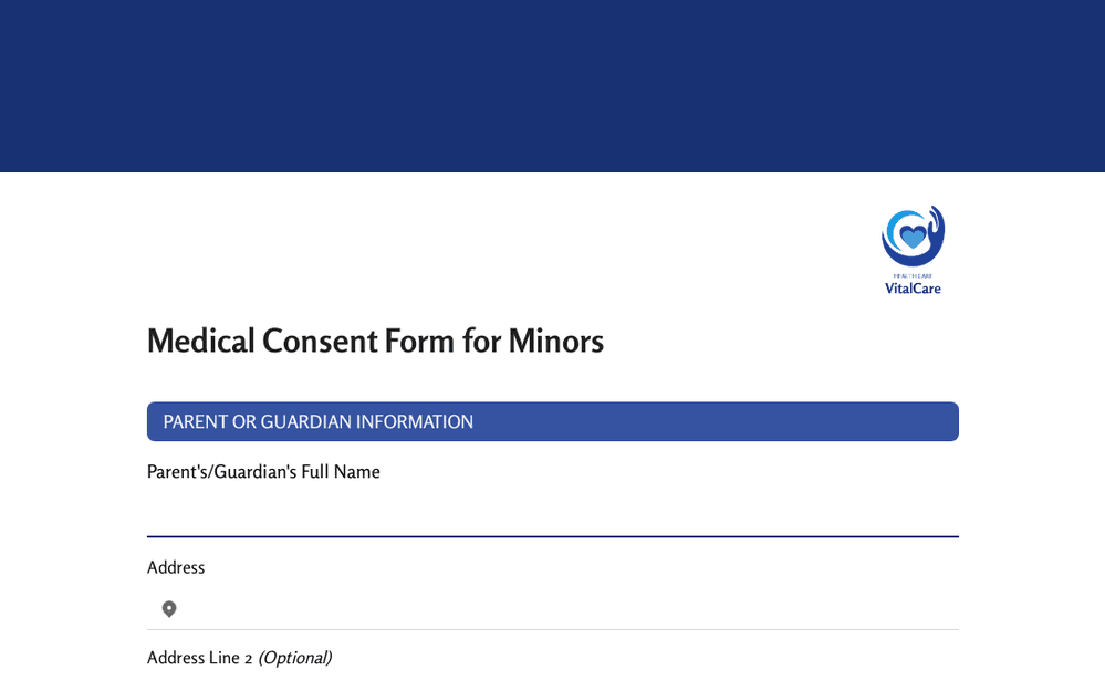 Formulario de consentimiento médico para menores template preview