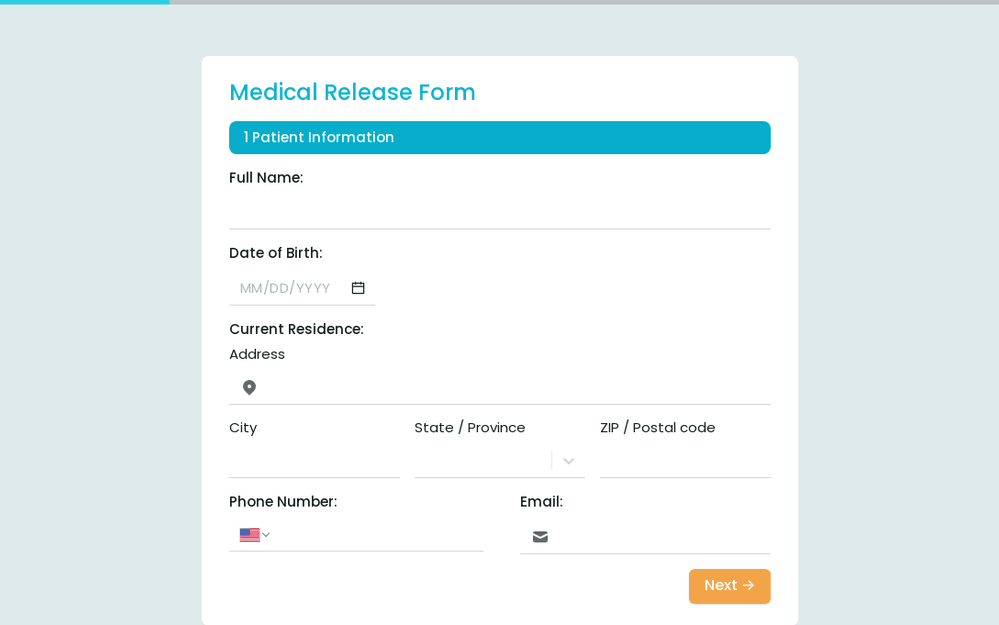 Medical Release Form Template template preview