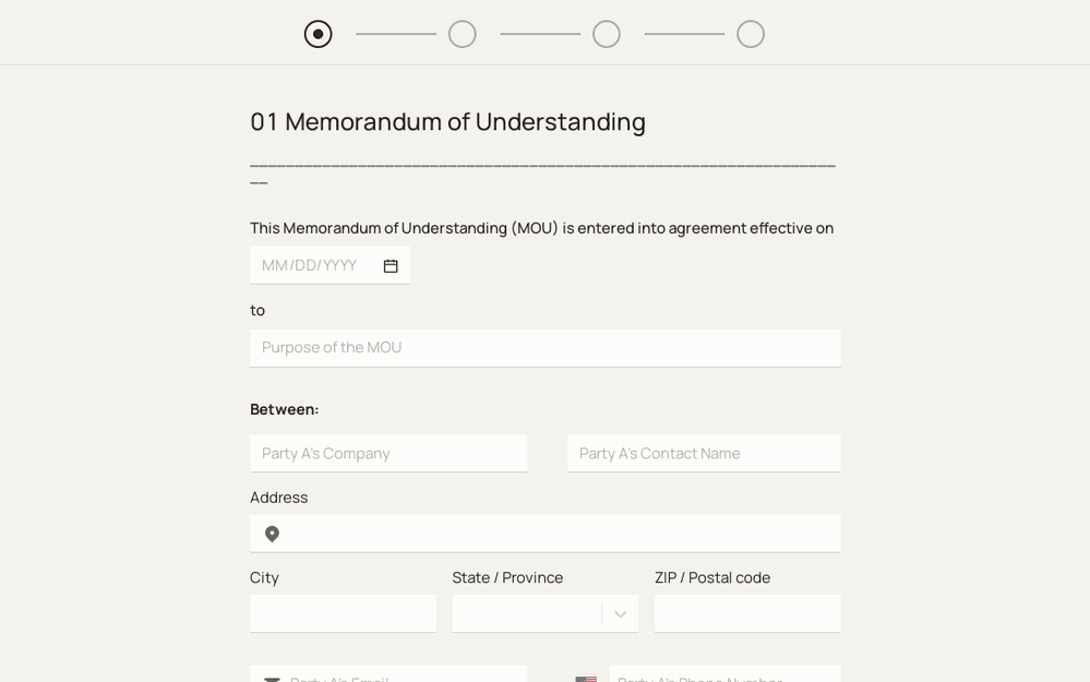 Memorandum of Understanding (MOU) Form Template template preview