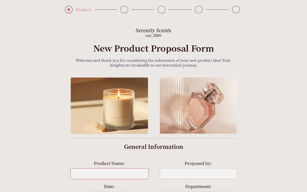 New Product Proposal Form template preview