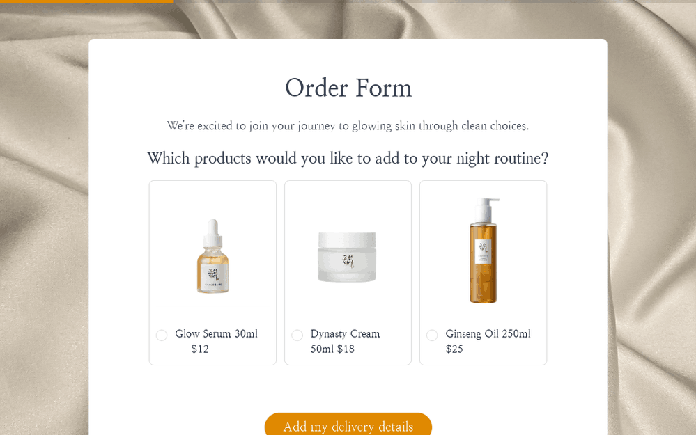 Order Form template preview