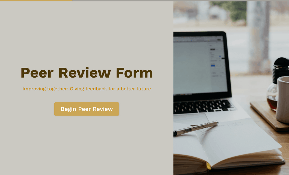 Formulaire d'évaluation par les pairs template preview