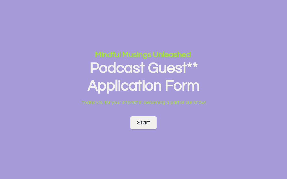 Formulario de solicitud de invitado al podcast template preview