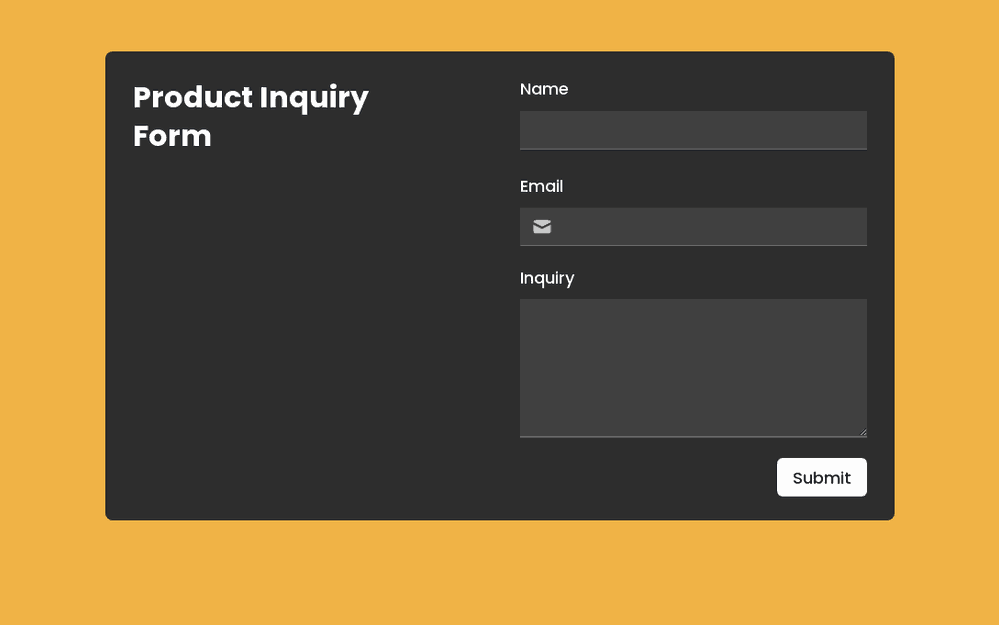 Product Inquiry Form template preview