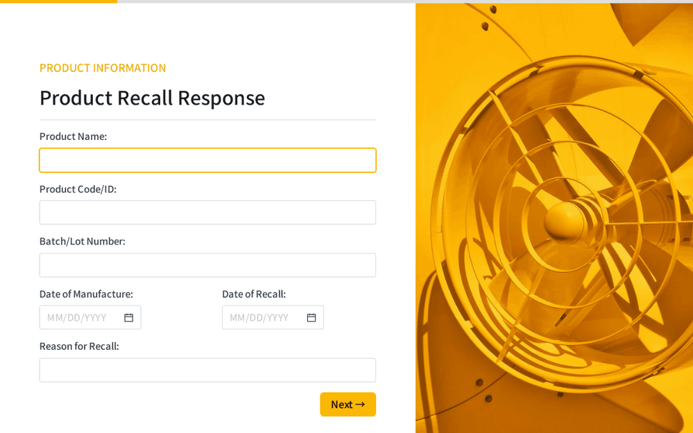 Product Recall Response Form template preview