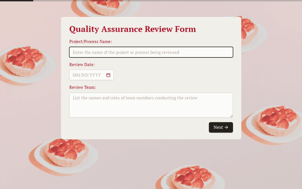 Formulario de revisión de garantía de calidad template preview