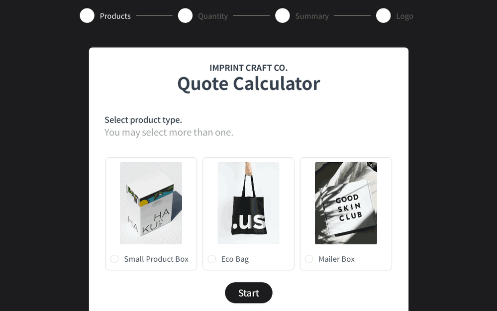 Quote Calculator template preview