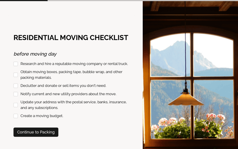 Residential Moving Checklist template preview