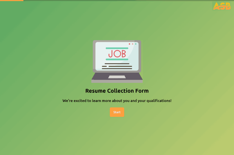 Resume Collection Form template preview