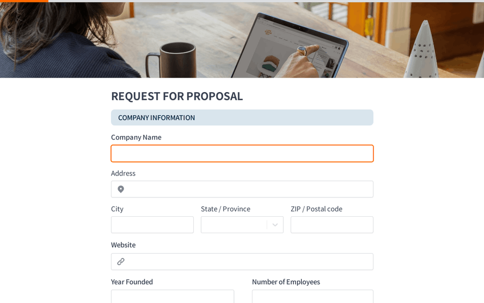 RFP (Request For Proposal) Submission Form template preview