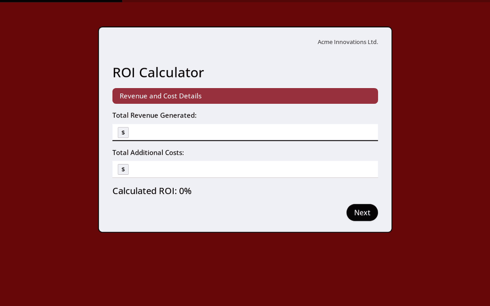 ROI Calculator template preview