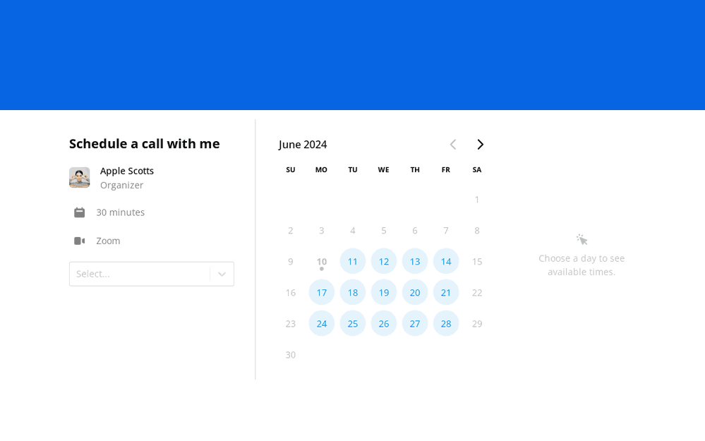 Schedule a Call with Me Form template preview