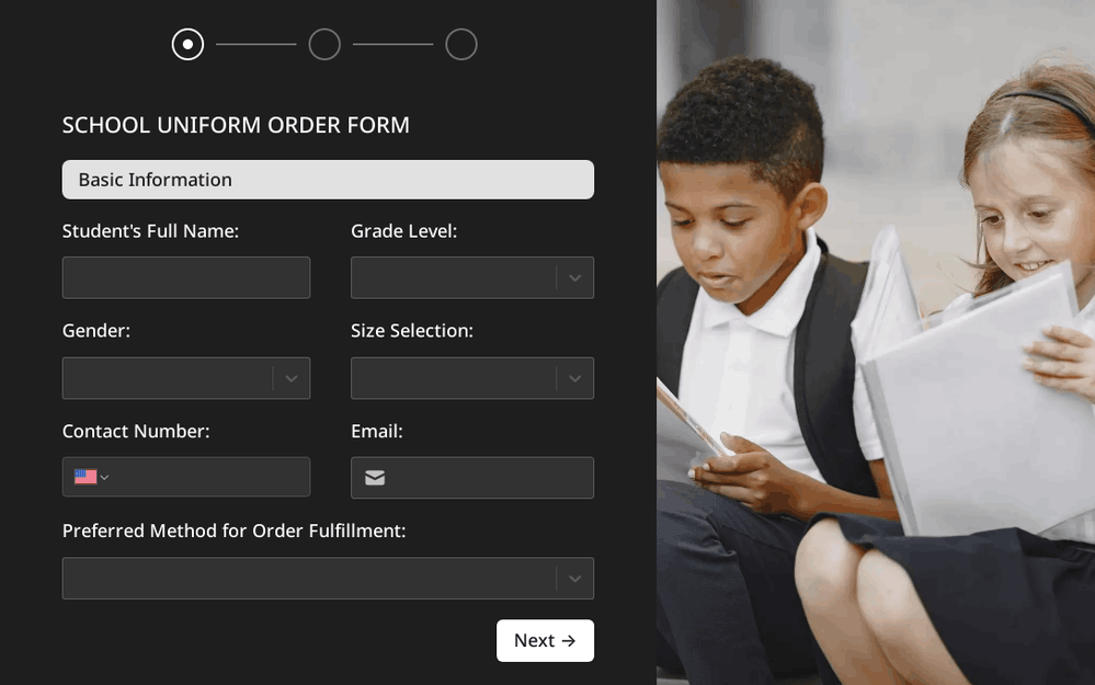 School Uniform Order Form Template template preview