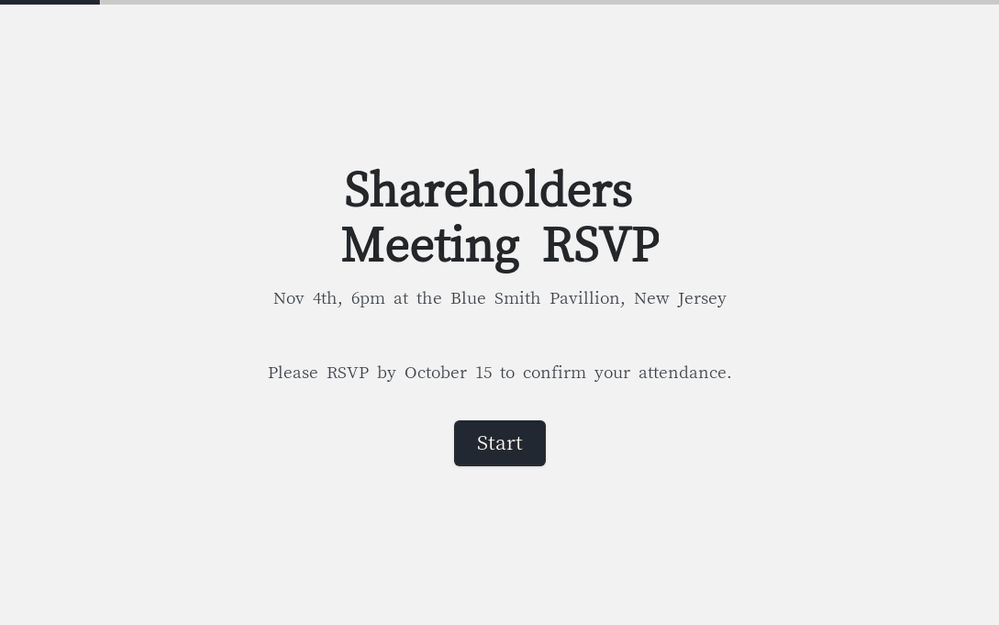 Shareholders Meeting RSVP Form template preview