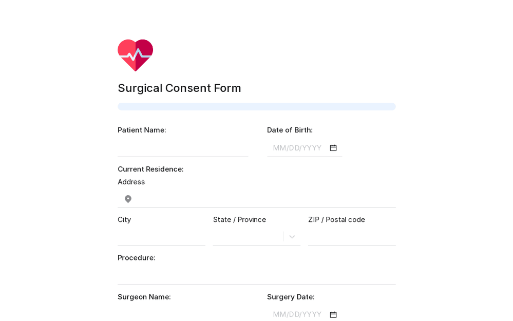 Modelo de formulario de consentimiento quirúrgico template preview