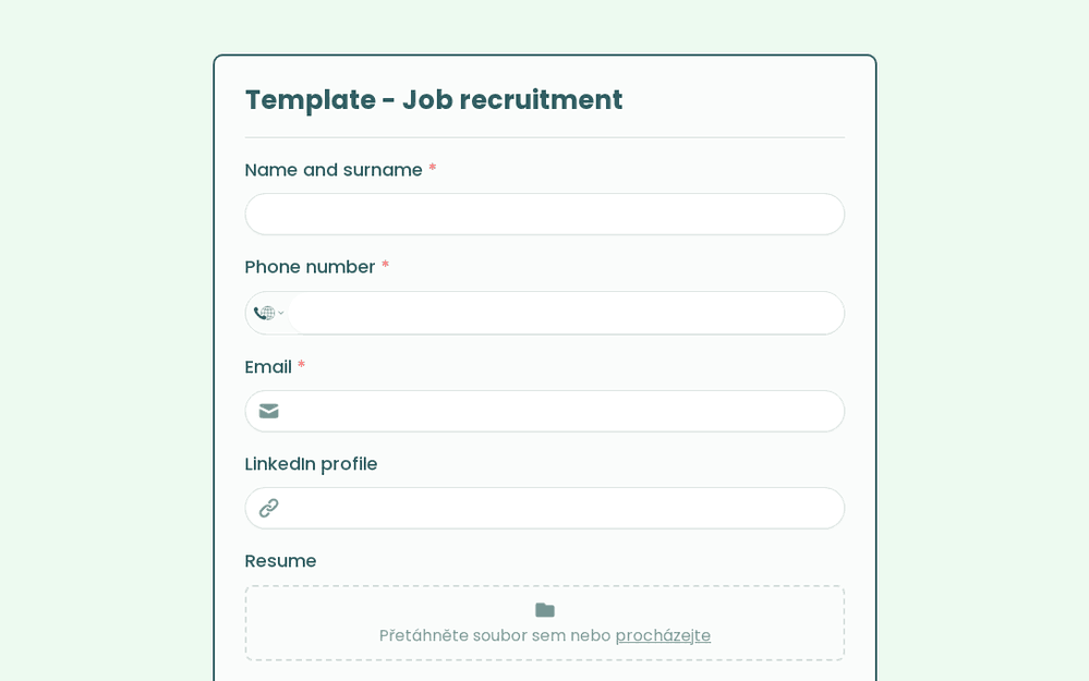 Template - Job recruitment template preview