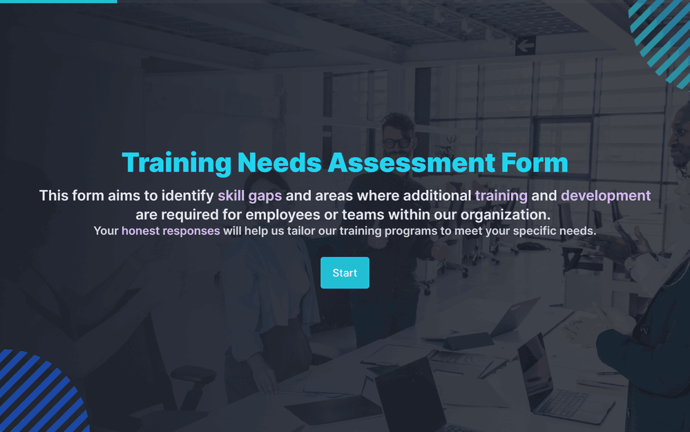 Training Needs Assessment Form template preview