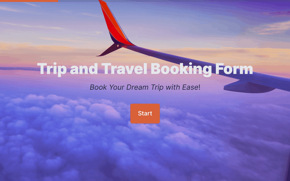 Trip or Travel Booking Form template preview