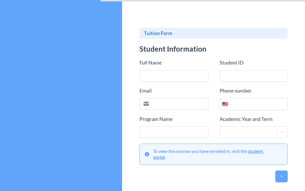 Tuition Form template preview