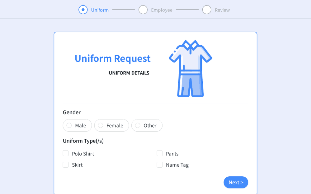 Uniform Request Form template preview