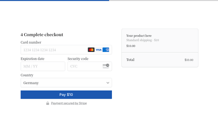 Payment form page preview