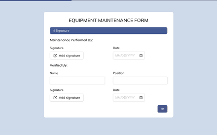 Signature form page preview